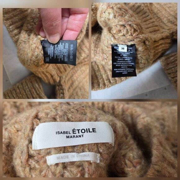 Isabel Marant Etoile Raith Chunky Cable Knit Sweater Sz 6 - Picture 8 of 9